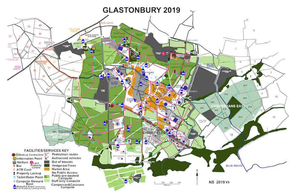 Glastonbury Map 2019